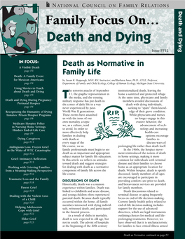 Death and Dying Family Focus On… Death and Dying