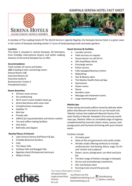 Kampala Serena Hotel Fact Sheet