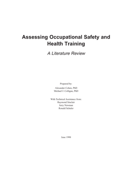 Assessing Occupational Safety and Health Training