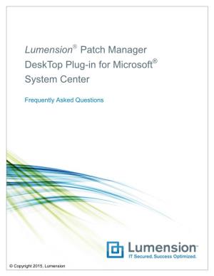 Lumension Patch Manager Desktop Plug-In for Microsoft System Center