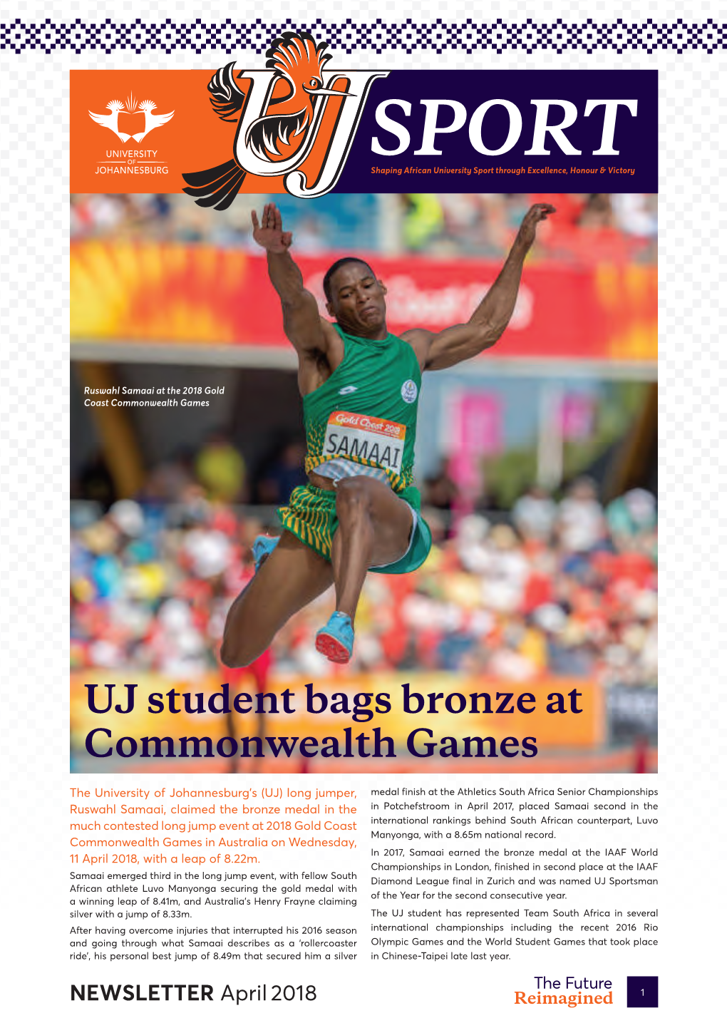 NEWSLETTER April 2018 1 #Teamuj at Commonwealth Games