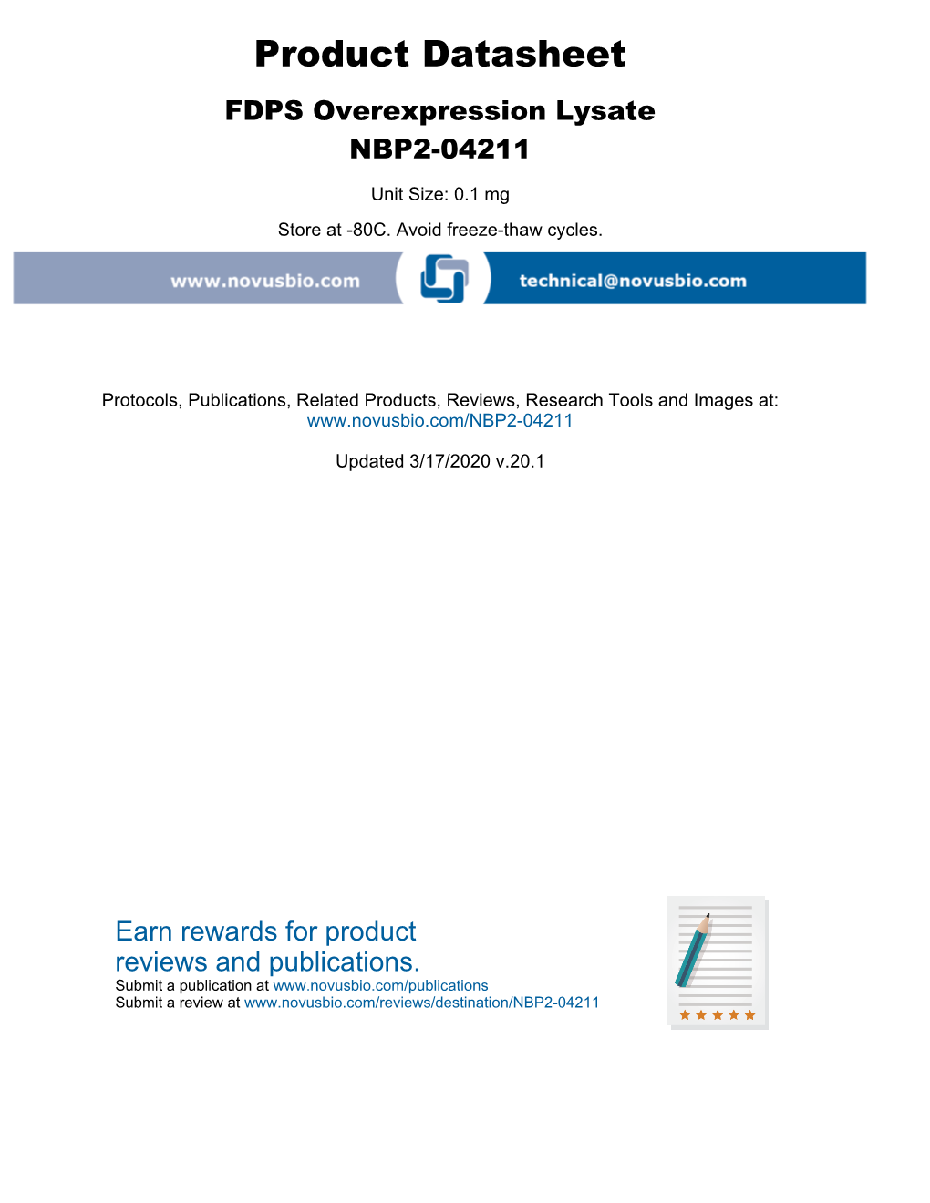 Product Datasheet FDPS Overexpression