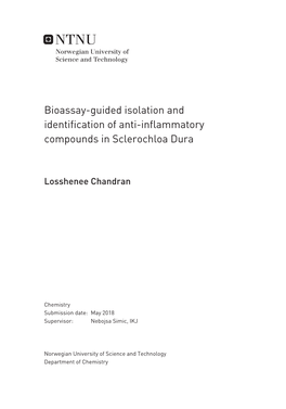 Bioassay-Guided Isolation and Identification of Anti-Inflammatory Compounds in Sclerochloa Dura