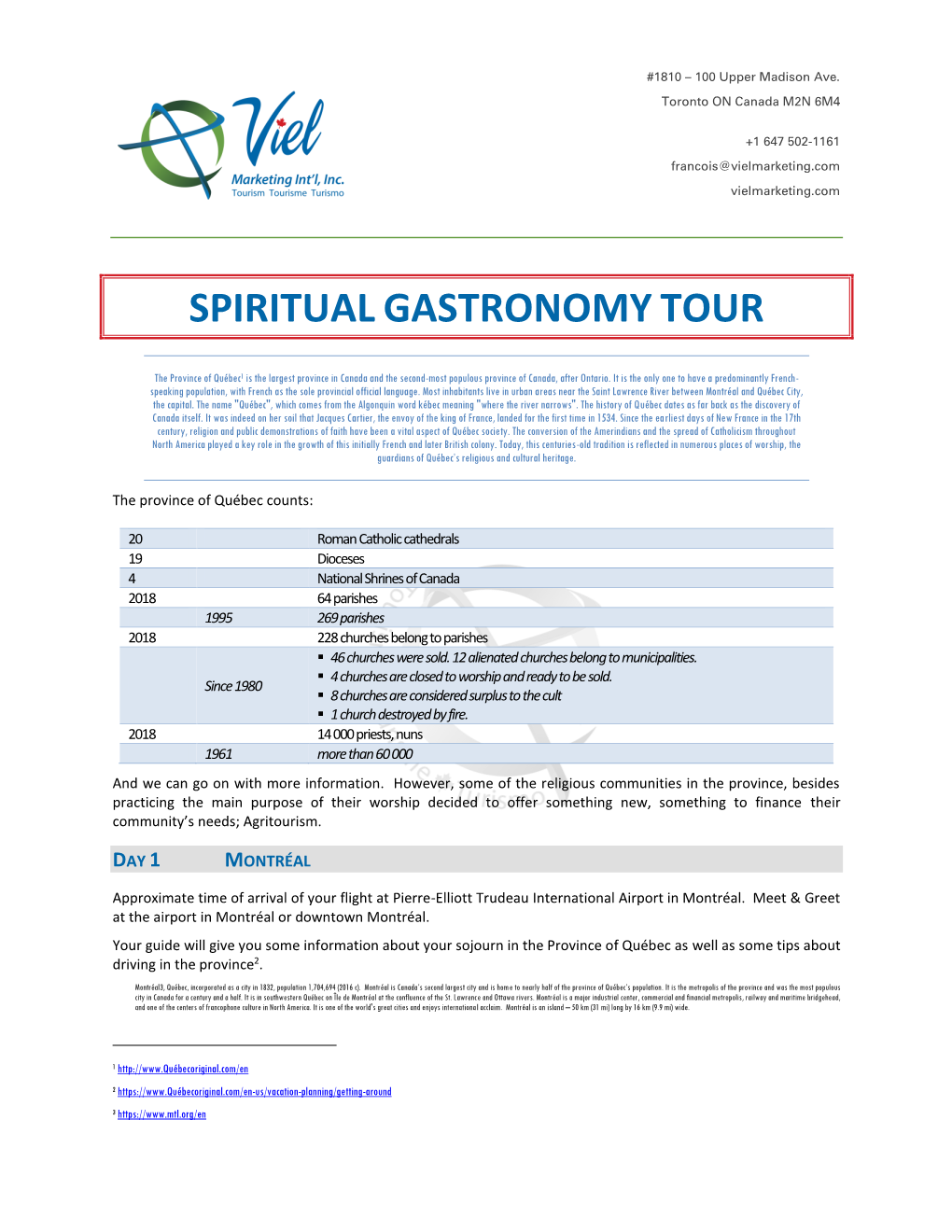 Spiritual Gastronomy in Québec
