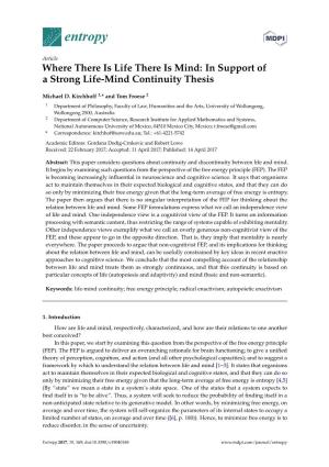 In Support of a Strong Life-Mind Continuity Thesis