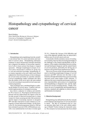 Histopathology and Cytopathology of Cervical Cancer