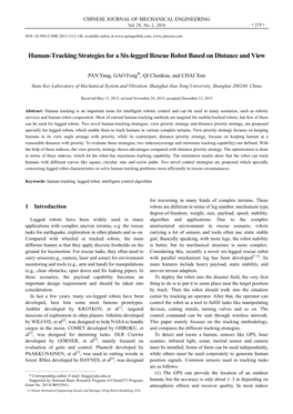 Human-Tracking Strategies for a Six-Legged Rescue Robot Based on Distance and View