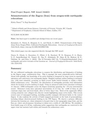 Seismotectonics of the Zagros (Iran) from Orogen-Wide Earthquake Relocations