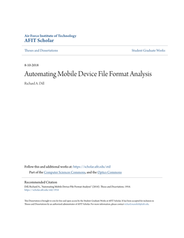 Automating Mobile Device File Format Analysis Richard A