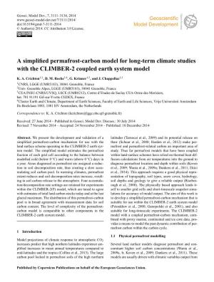 A Simplified Permafrost-Carbon Model for Long-Term Climate Studies