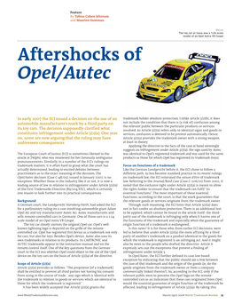 Aftershocks of Opel/Autec