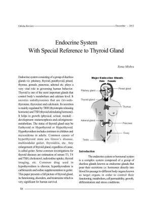 Endocrine System with Special Reference to Thyroid Gland