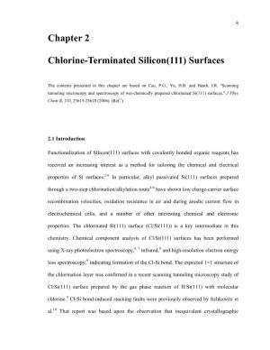 Chapter 2 Chlorine-Terminated Silicon(111) Surfaces