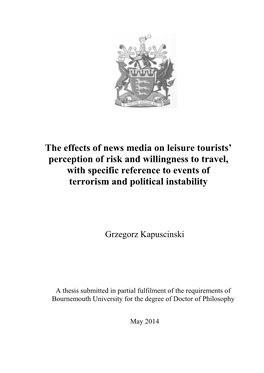 The Effects of News Media on Leisure Tourists' Perception of Risk
