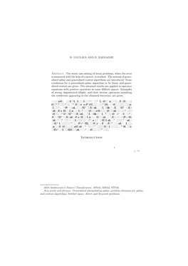 Proceedings of A. Razmadze Mathematical Institute Vol. 160 (2012), 143–164 GENERALIZED SPLINE ALGORITHMS and CONDITIONS OF