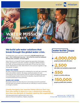 Water Mission Fact Sheet
