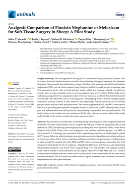 Analgesic Comparison of Flunixin Meglumine Or Meloxicam for Soft-Tissue Surgery in Sheep: a Pilot Study