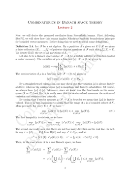 Combinatorics in Banach Space Theory Lecture 2