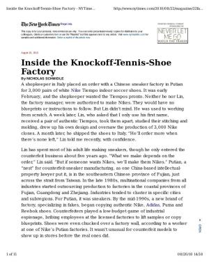 Inside the Knockoff-Tennis-Shoe Factory - Nytime