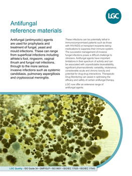 Antifungal Reference Materials