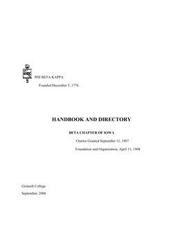 Handbook and Directory