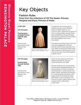 Key Objects Fashion Rules Dress from the Collections of HM the Queen, Princess Margaret and Diana, Princess of Wales