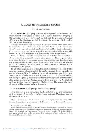 A Class of Frobenius Groups