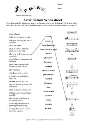 Articulation Worksheet Draw Lines to Link the Following Images to the Correct Term and Definition