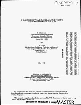 Enhanced Shortwave Cloud Radiative Forcing Due to Anthropogenic Aerosols