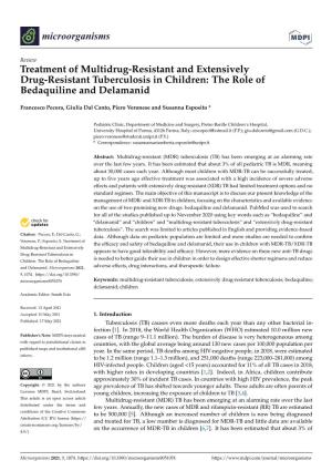 Treatment of Multidrug-Resistant and Extensively Drug-Resistant Tuberculosis in Children: the Role of Bedaquiline and Delamanid