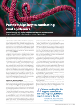 Partnerships Key to Combating Viral Epidemics