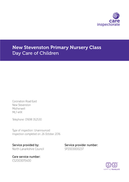 New Stevenston Primary Nursery Class Day Care of Children