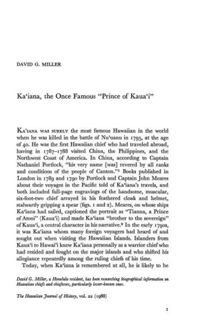 Ka'iana, the Once Famous "Prince of Kaua'i3
