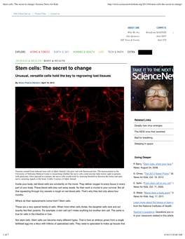 Stem Cells: the Secret to Change | Science News for Kids