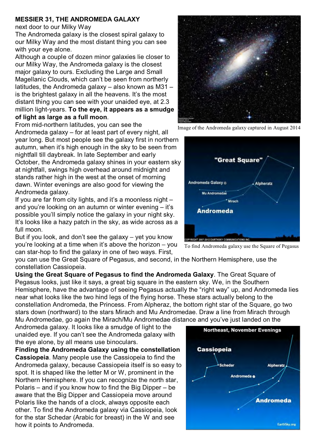 MESSIER 31, the ANDROMEDA GALAXY Next