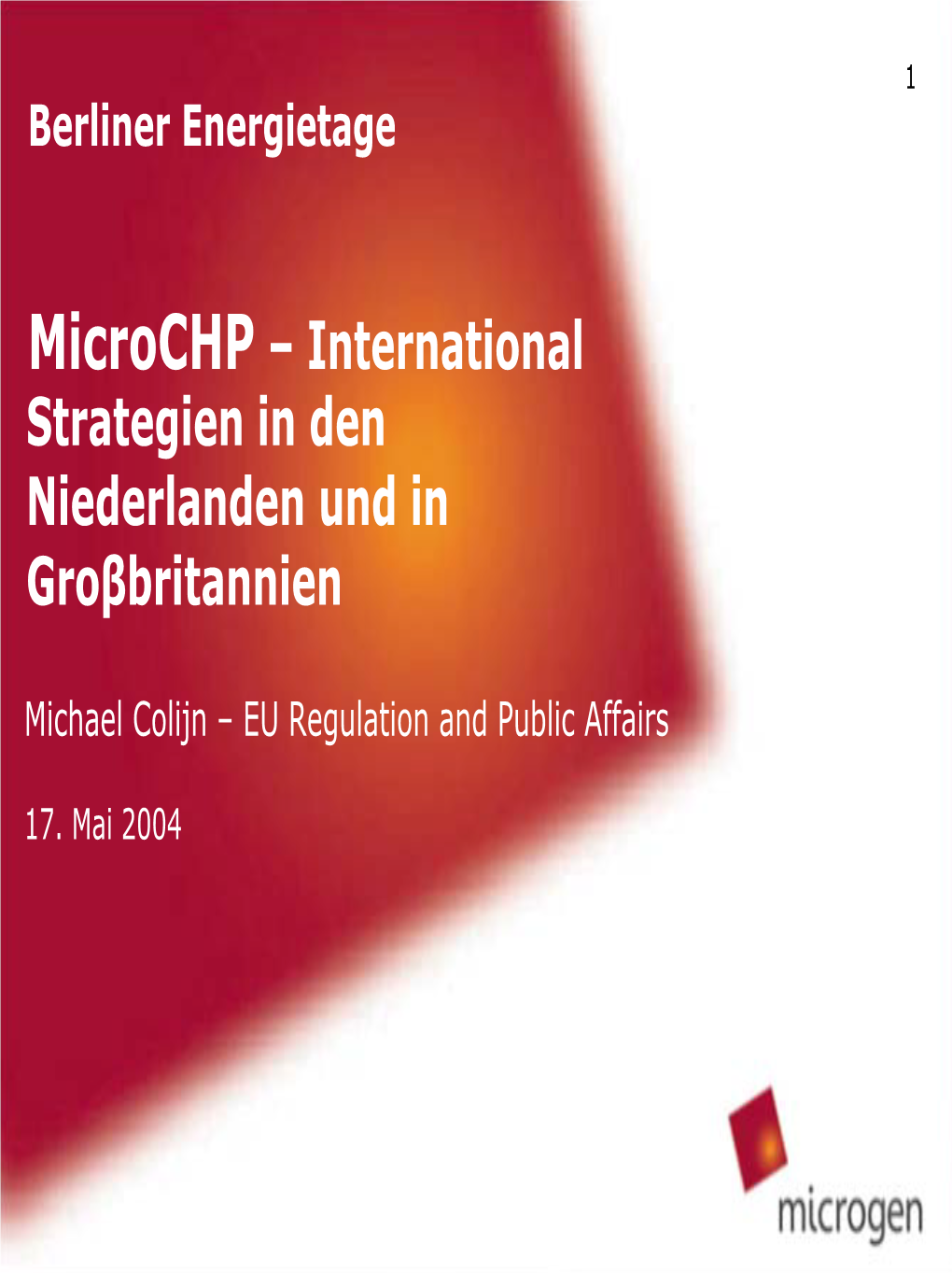 Microchp – International Strategien in Den Niederlanden Und in Groβbritannien