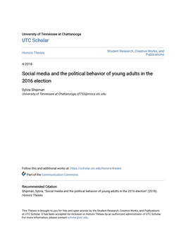 Social Media and the Political Behavior of Young Adults in the 2016 Election