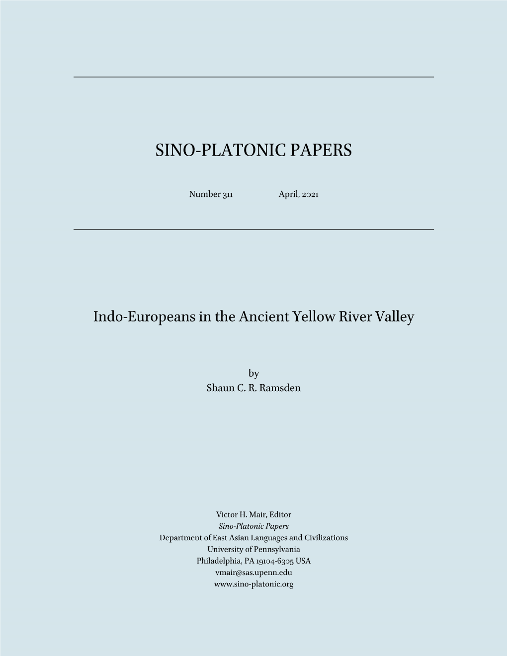 Indo-Europeans in the Ancient Yellow River Valley