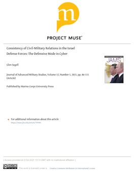Consistency of Civil-Military Relations in the Israel Defense Forces: the Defensive Mode in Cyber