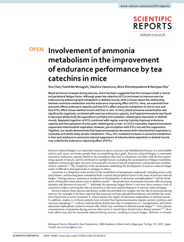 Involvement of Ammonia Metabolism in the Improvement of Endurance