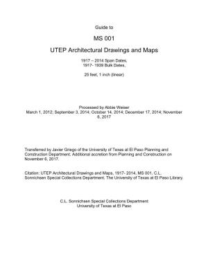 MS 001 UTEP Architectural Drawings and Maps