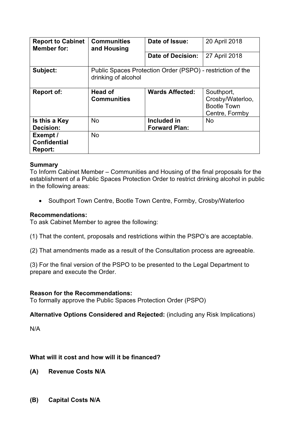 Cabinet Member Decision Briefing PSPO Alcohol Final FD-LD PDF 468 KB