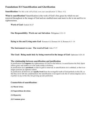 Sanctification and Glorification Study Guide