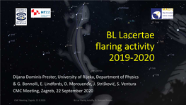 BL Lacertae Flaring Activity 2019-2020
