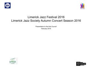 Limerick Jazz Festival 2016 Limerick Jazz Society Autumn Concert Season 2016