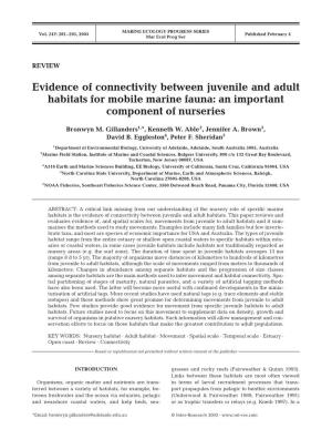 Evidence of Connectivity Between Juvenile and Adult Habitats for Mobile Marine Fauna: an Important Component of Nurseries