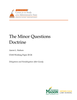 The Minor Questions Doctrine