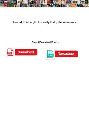Law at Edinburgh University Entry Requirements
