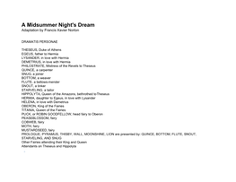 A Midsummer Night's Dream Adaptation by Francis Xavier Norton