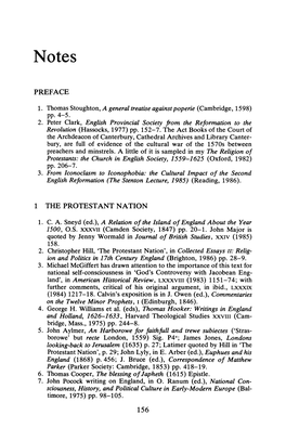 Preface 1 the Protestant Nation